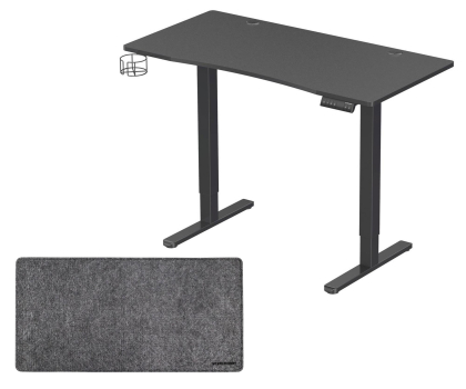 Biurko gamingowe Silver Monkey Biurko elektryczne ED-120 black + DESK MAT L Czarna